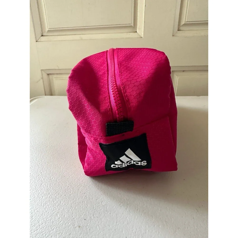 NWOT Adidas Vibrant Pink Team Toiletry Travel Essentials Cosmetic Shower Bag